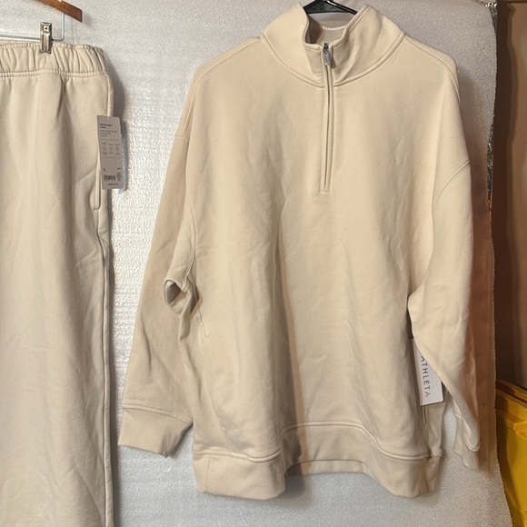ATHLETA Power of She Cream Quarter-Zip Sweatshirt and Joggers Set. XL - Picture 2 of 8